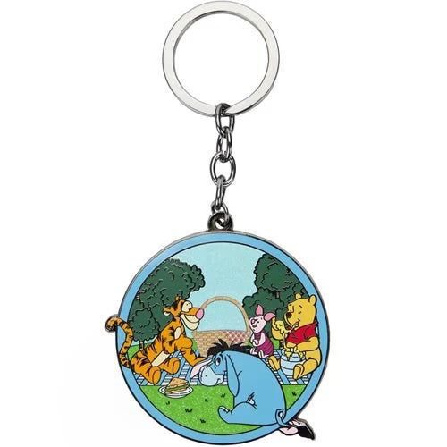 Winnie the Pooh Picnic Scene Enamel Key Chain